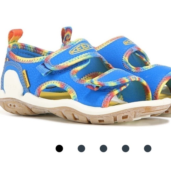 Keen big Kids summer water sandals tied dye blue 4 Knotch Creek Open Toe - Picture 1 of 10